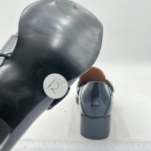 YDN Women Square Toe Heeled Loafers Slip on Block Low Heel Pumps Buckle Fashion - Picture 5 of 6